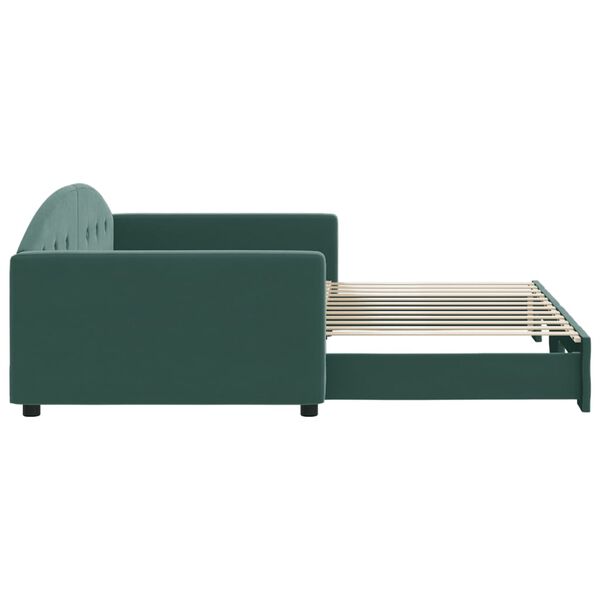 vidaXL Sof&aacute;-cama com gavet&atilde;o 100x200 cm veludo verde-escuro