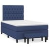 vidaXL Cama boxspring com colch&atilde;o 120x190 cm tecido azul