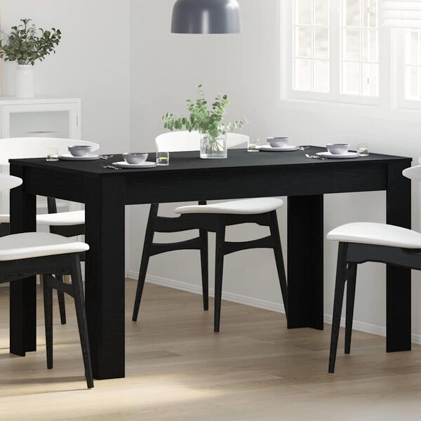 vidaXL Mesa de jantar Carvalho Preto 140 x 74,5 x 76 cm vime PE