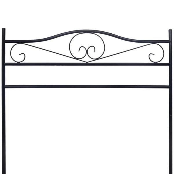 vidaXL Bengaleiro de aço com prateleira, preto