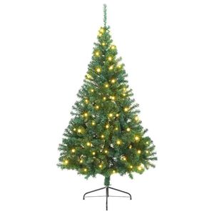 vidaXL &Aacute;rvore de Natal Artificial Pr&eacute;-iluminada Verde 180 cm PVC