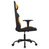 vidaXL Cadeira gaming de massagens tecido preto e laranja