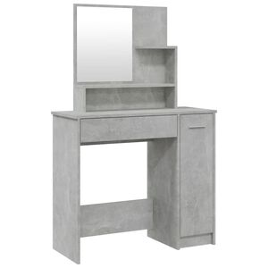 vidaXL Toucador com espelho 86,5x35x136 cm cinzento cimento