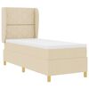 vidaXL Cama Box com colch&atilde;o com cabeceira Creme 200 x 80 cm tecido