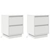 vidaXL Arm&aacute;rio de Cabeceira com gaveta 2 pcs Branco 39 x 34,5 x 50 cm