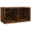 vidaXL Caixa discos vinil 71x34x36cm derivados madeira carvalho fumado
