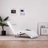 vidaXL Chaise longue de massagem c/ almofada couro artificial branco