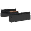 vidaXL Conjunto de Sof&aacute; de Jardim 9 unid. Preto Rattan Sint&eacute;tico