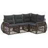 vidaXL Conjunto de Sof&aacute; de Jardim 4 unid. Cinza e Cinza Escuro vime PE