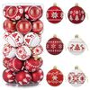 vidaXL Conjunto de Bolas de Natal 30 unid. Vermelho e Branco &Oslash; 6 cm