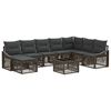 vidaXL Conjunto de Sof&aacute; de Jardim 9 unid. Cinzento vime PE