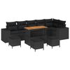 vidaXL Conjunto de Sof&aacute; de Jardim 10 unid. Preto vime PE