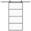 vidaXL Porta desliz. c/ conj. ferragens 102,5x205cm vidro ESG preto