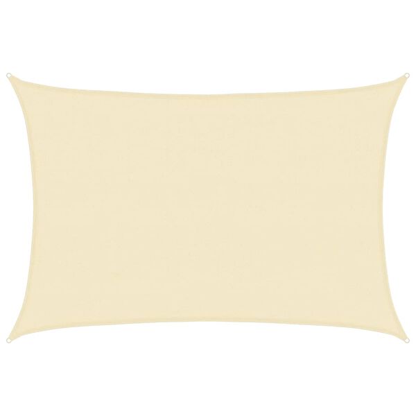 vidaXL Para-sol estilo vela 160 g/m² 4x5 m PEAD cor creme