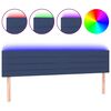 vidaXL Cabeceira de cama c/ luzes LED tecido 200x5x78/88 cm azul