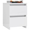 vidaXL Mesa de cabeceira 30x30x40 cm contraplacado branco brilhante