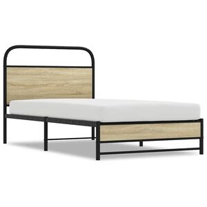 vidaXL Estrutura cama s/ colch&atilde;o derivados de madeira carvalho sonoma