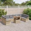 vidaXL Conjunto de Sof&aacute; de Jardim 11 pcs Bege Rattan Sint&eacute;tico