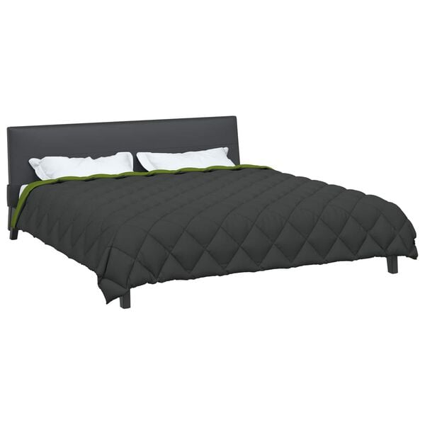 vidaXL Edredom de Inverno Verde e Antracite 220 x 240 cm Microfibra