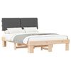 vidaXL Estrutura de Cama com Cabeceira Estofada Cinza Escuro
