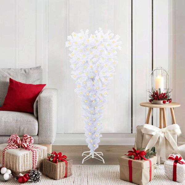 vidaXL &Aacute;rvore de Natal Artificial com 150 LEDs Branco 120 cm PVC e A&ccedil;o