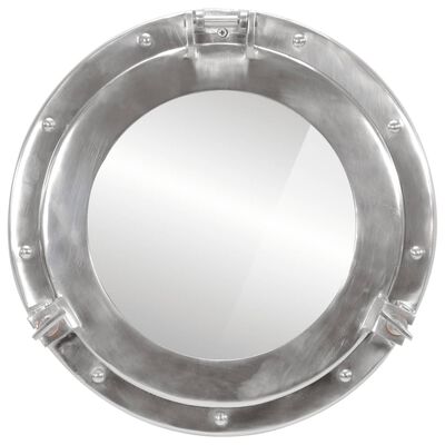 vidaXL Espelho de parede estilo escotilha Ø38 cm alumínio e vidro
