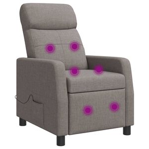 vidaXL Recliner de Massagem Cinzento-acastanhado Tecido