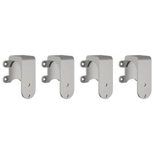 vidaXL Barn Door Bypass Brackets 4 pcs trilhos redondos a&ccedil;o inoxid&aacute;vel
