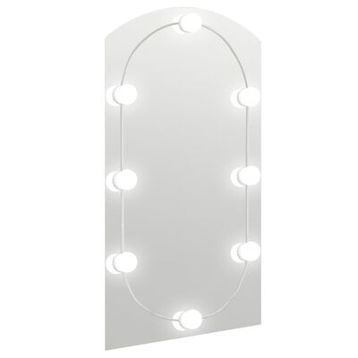 vidaXL Espelho com luzes LED 90x45 cm vidro arqueado
