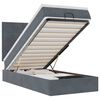 vidaXL Estrutura cama otomana colch&otilde;es 80x200cm veludo cinzento escuro