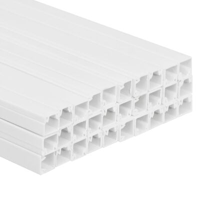 vidaXL Calhas para cabos 10x10 mm 30 m PVC