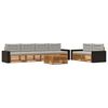 vidaXL Conjunto de Sof&aacute;s para Exterior 7 pcs Natural e Cinzento-Claro