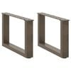 vidaXL P&eacute;s para mesa de centro em formato de U, 2 pe&ccedil;as, a&ccedil;o natural, 50x(30-31) cm, a&ccedil;o