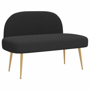 vidaXL Banco estofado com encosto Preto 110 x 60 x 76 cm Boucl&eacute;