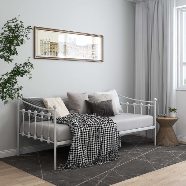 vidaXL Sof&aacute;-cama 90x200 cm metal branco
