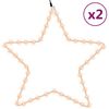 vidaXL Figura natal&iacute;cia de estrelas + 48 LEDs 2pcs 56 cm branco quente