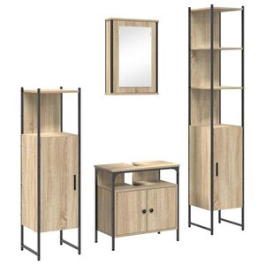 vidaXL Conjunto de M&oacute;veis para Banheiro 4 pcs Carvalho Sonoma