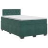 vidaXL Cama box spring com colch&atilde;o Verde-Escuro 120 x 200 cm Veludo