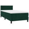 vidaXL Cama com molas/colch&atilde;o 80x200 cm veludo verde-escuro