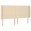vidaXL Cabeceira de cama c/ abas tecido 183x16x118/128 cm creme