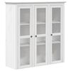 vidaXL Arm&aacute;rio c/ portas de vidro BODO madeira de pinho maci&ccedil;a branco