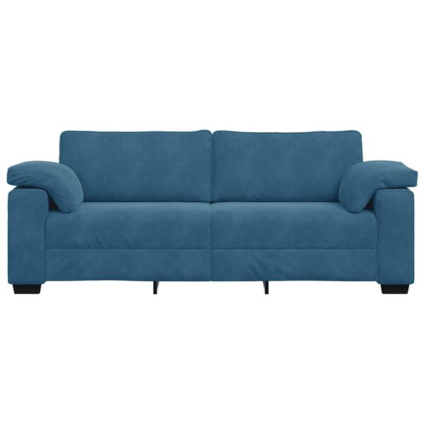 vidaXL Sof&aacute; de 3 lugares 220x77x82 cm veludo azul