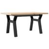 vidaXL Mesa de centro estrutura em Y 80x50x40,5 cm pinho/a&ccedil;o