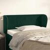 vidaXL Cabeceira de cama c/ abas veludo 103x23x78/88cm verde-escuro