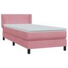 vidaXL Cama com molas/colch&atilde;o 80x220 cm veludo rosa