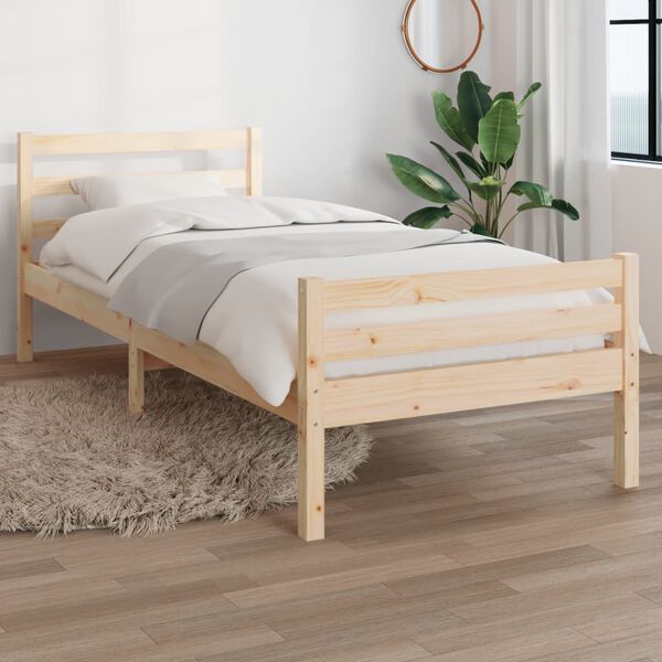 vidaXL Estrutura de cama 90x200 cm madeira maci&ccedil;a