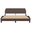 vidaXL Estrutura de cama Dover 160x200cm couro artificial castanho