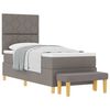 vidaXL Cama Box com cabeceira Cinzento-acastanhado 200 x 80 cm tecido
