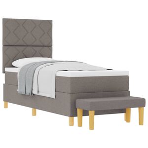 vidaXL Cama Box com cabeceira Cinzento-acastanhado 200 x 80 cm tecido