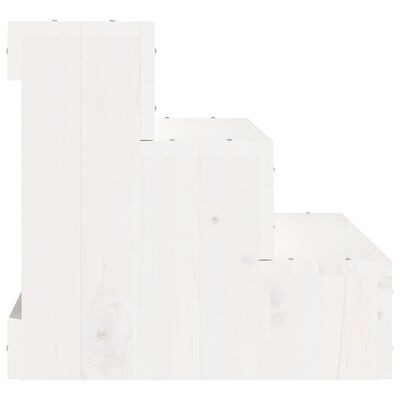 vidaXL Escada p/ animais de estimação 40x37,5x35cm pinho maciço branco